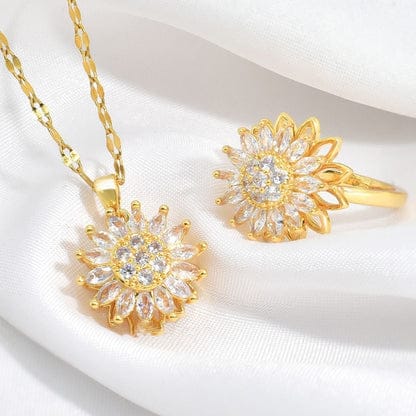 GIRASOL: COLLAR Y ANILLO