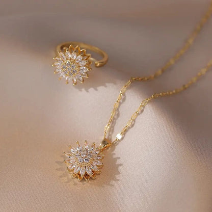 GIRASOL: COLLAR Y ANILLO